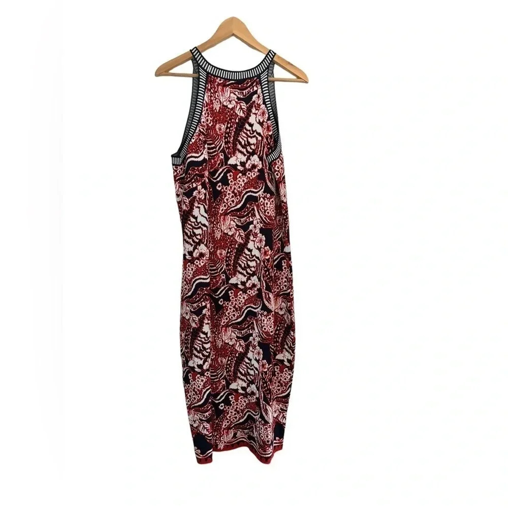 RACHEL Rachel Roy Printed Harland Midi Women's Dress Navy Blue/Red Size 1X - Picture 3 of 6